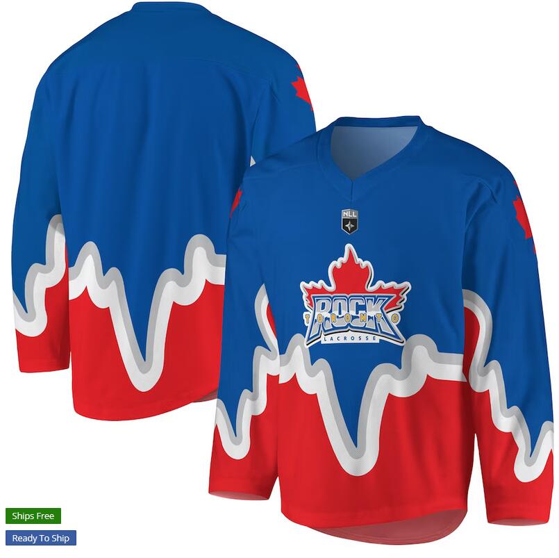 Custom Toronto Rock Youth Replica Jersey Royal and Red NHL Jerseys